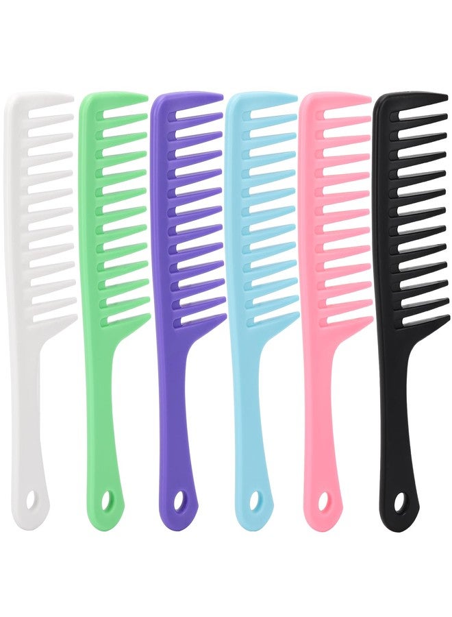Tbestmax 6 Pack Hair Combs Wide Tooth Comb Large Multicolor Fine Tooth Rat Tail Comb, 9.3"L * 2.4"W - Image 1